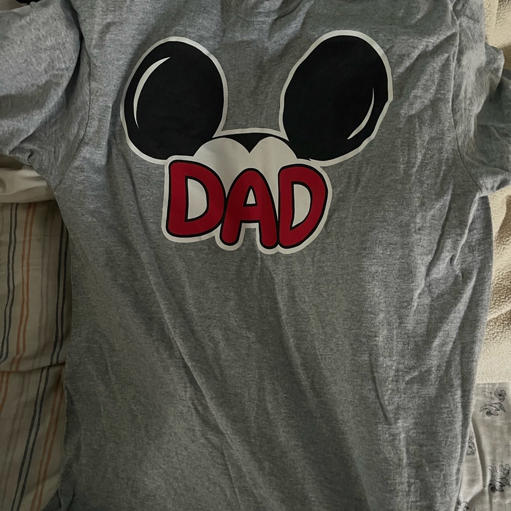 Disney Mickey Mouse Gray "DAD" Graphic Tee